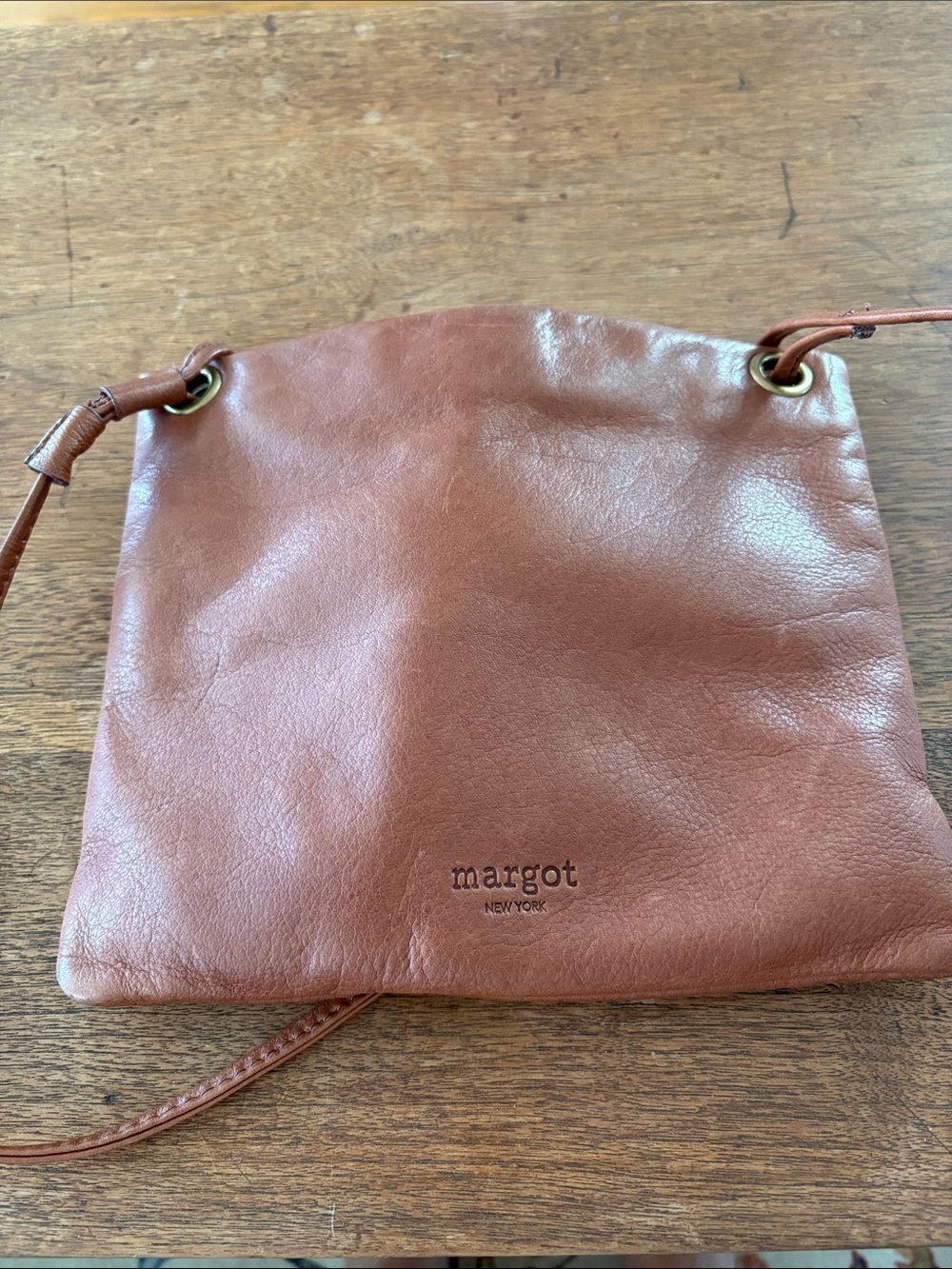 Margot New York Women's Leather Crossbody Bag in Brown